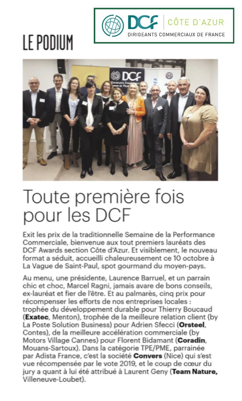 Tribune Côte d’Azur : « Toute première fois pour les DCF »