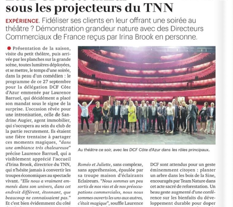 La Tribune Côte d’Azur : « Les DCF Côte d’Azur sous les projecteurs du TNN »
